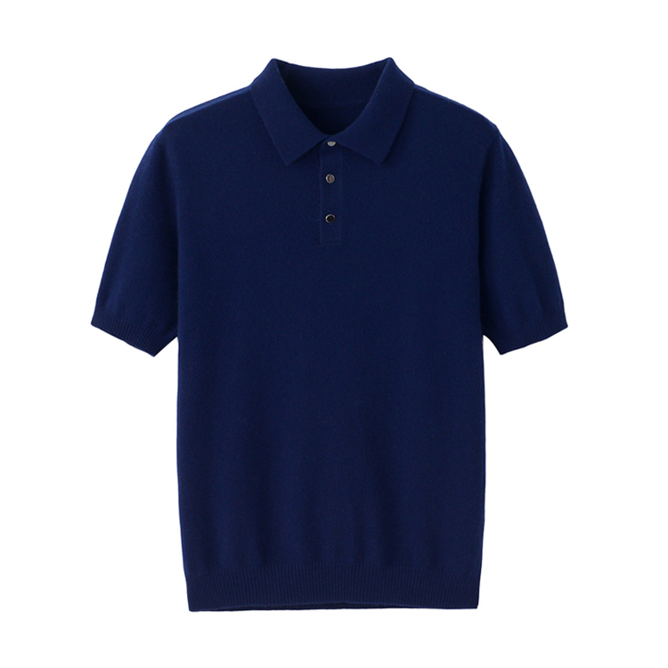 New Felling Clothing Pure Worsted Cashmere 16gg Knitted Oversized Polo T-shirt For Men